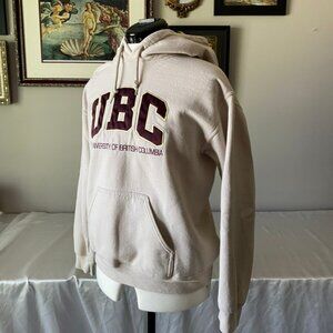 unique beige and burgundy UBC hoodie - men's size small